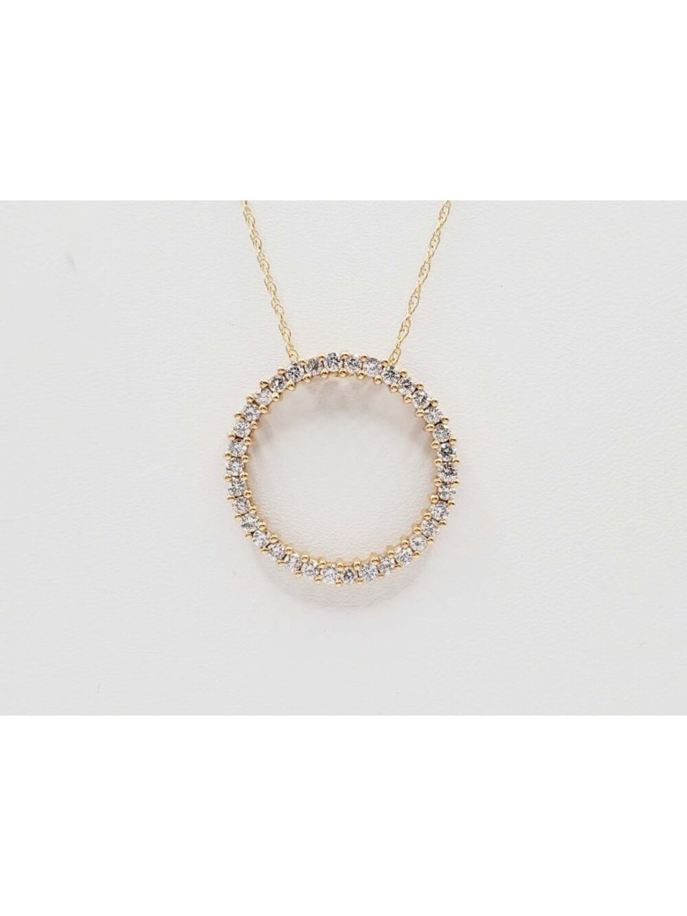 1.36 ctw Natural Diamond Circle of Life Pendant Necklace 18" Long 14k Gold